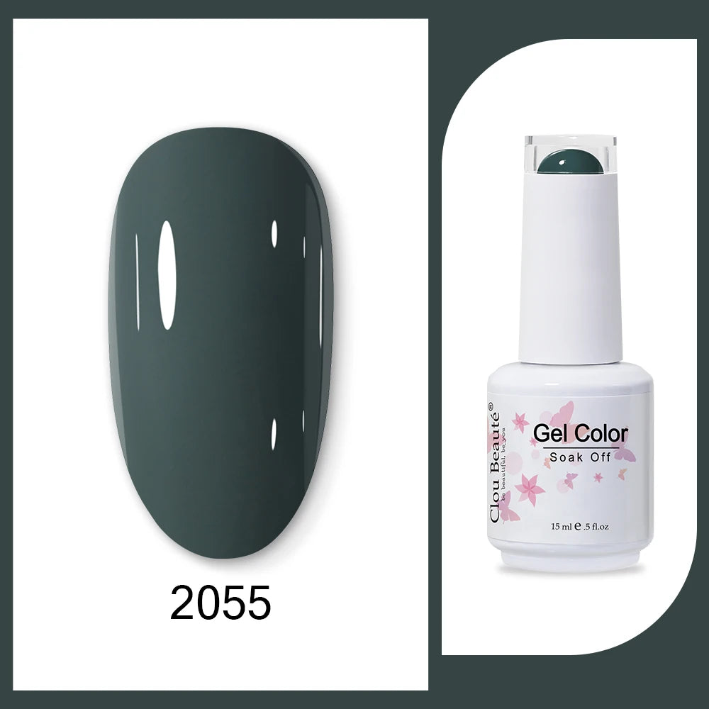Clou Beaute HEMA & TPO Free Gel Nail Polish - Army Green 15ml