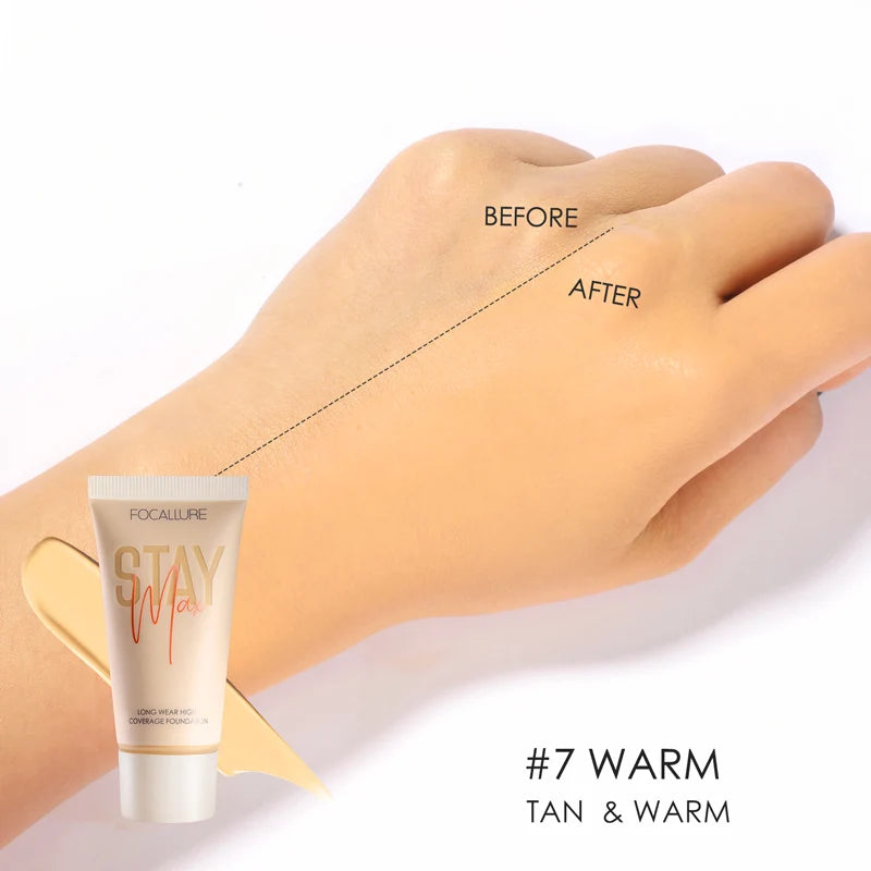 Waterproof Liquid Foundation Cream - Full Coverage Oil-Control Long-Lasting