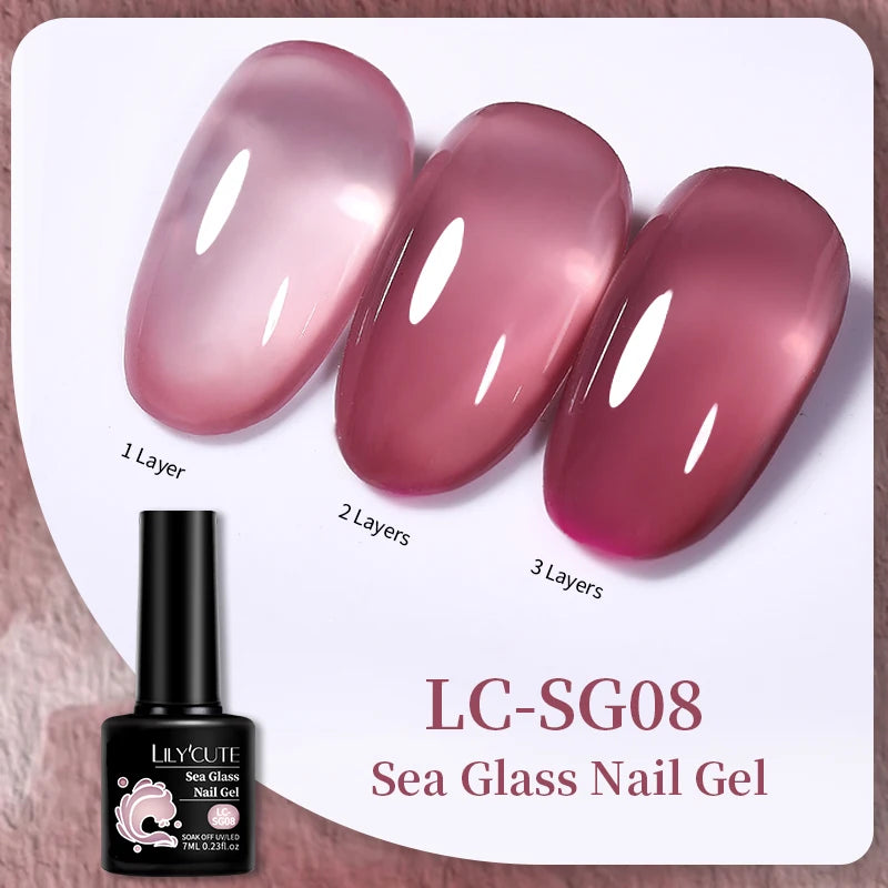 LILYCUTE UV Gel Nail Polish - Base & No-Wipe Top Coat Set (7ml)