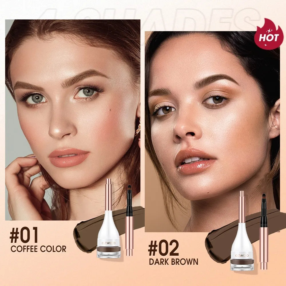 Eyebrow Pomade Brow Mascara - Natural Waterproof Long Lasting with Brush