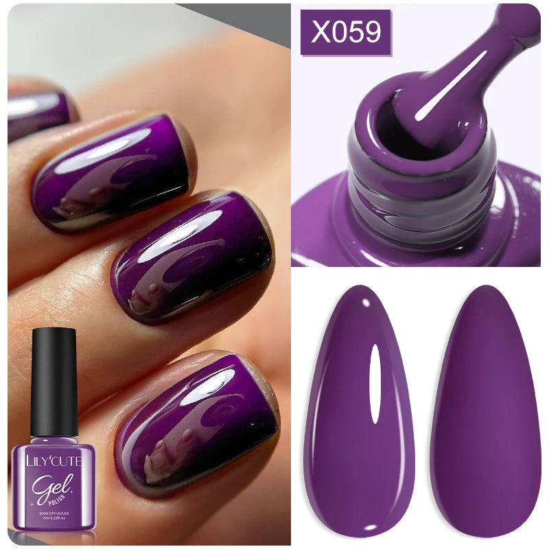 LILYCUTE Thermal Gel Nail Polish 7ml - Temperature Color Changing UV LED