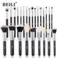 BEILI Professional Makeup Brush Set - 30 Piece Natural Hair Collection