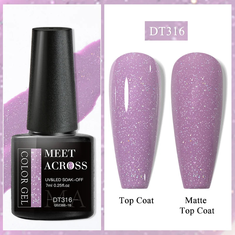 MEET ACROSS Wine Red Gel Nail Polish - 7ml Long-Lasting French Manicure