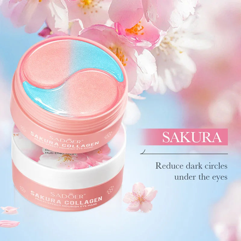 60pcs/box SADOER Sakura Eye Mask Anti Dark Circles Wrinkle Removal Eyes Bags