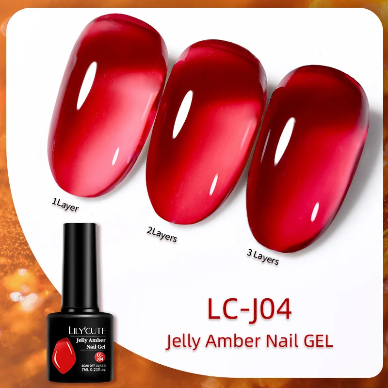LILYCUTE UV Gel Nail Polish - Base & No-Wipe Top Coat Set (7ml)