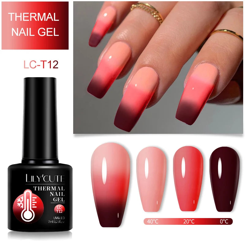 LILYCUTE Thermal Gel Nail Polish 7ml - Temperature Color Changing UV LED