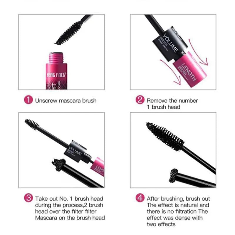 Black Curled Lashes Mascara - Extra Volume Waterproof Long Lasting