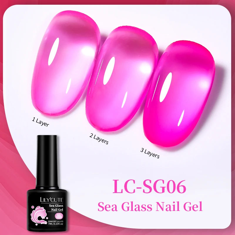 LILYCUTE 7ML Jelly Amber Gel Nail Polish Nail Art Dark Bloom Leopard