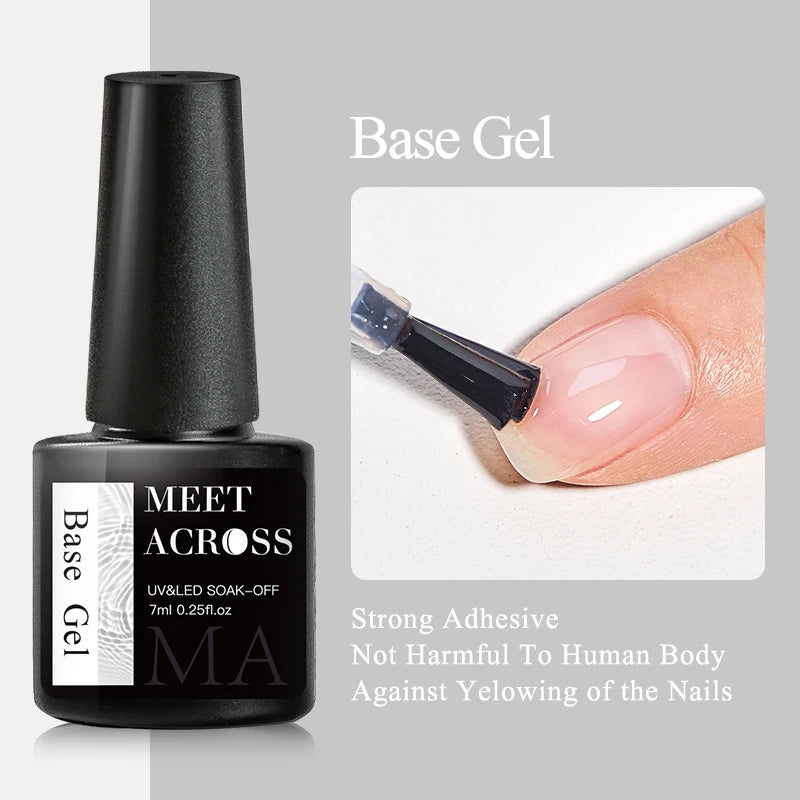 MEET ACROSS Wine Red Gel Nail Polish - 7ml Long-Lasting French Manicure