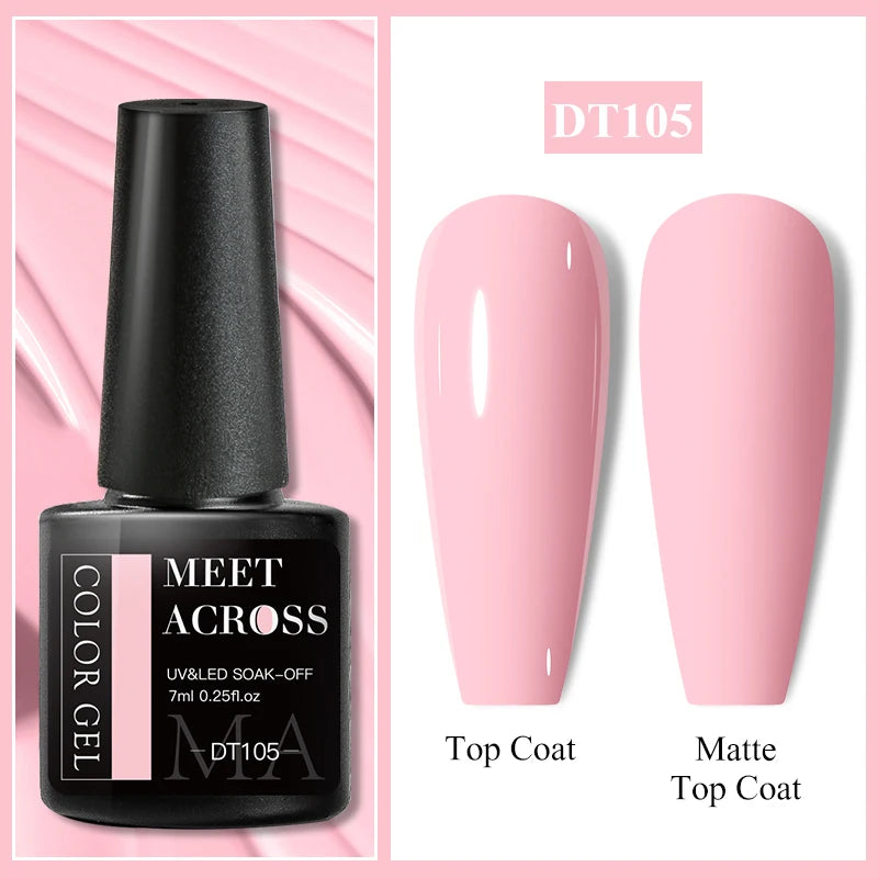 MEET ACROSS Wine Red Gel Nail Polish - 7ml Long-Lasting French Manicure
