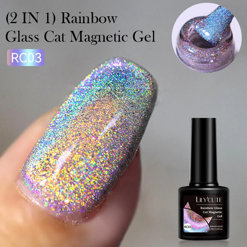 LILYCUTE 5ML Reflective Glitter Liner Gel Polish Nail Art Champagne Sparkling Lines