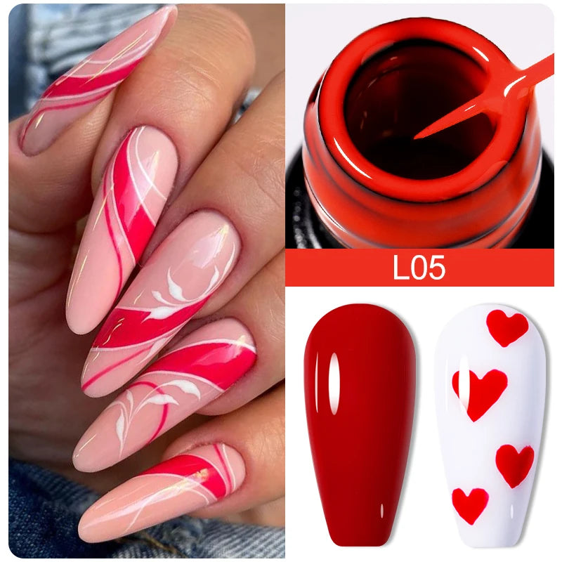 LILYCUTE 5ML Reflective Glitter Liner Gel Polish Nail Art Champagne Sparkling Lines