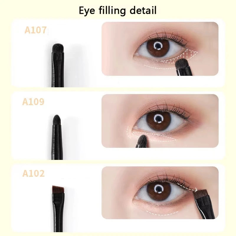 Professional Eye Makeup Brush Set - 6 Piece Soft Contour & Eyeshadow Brushes