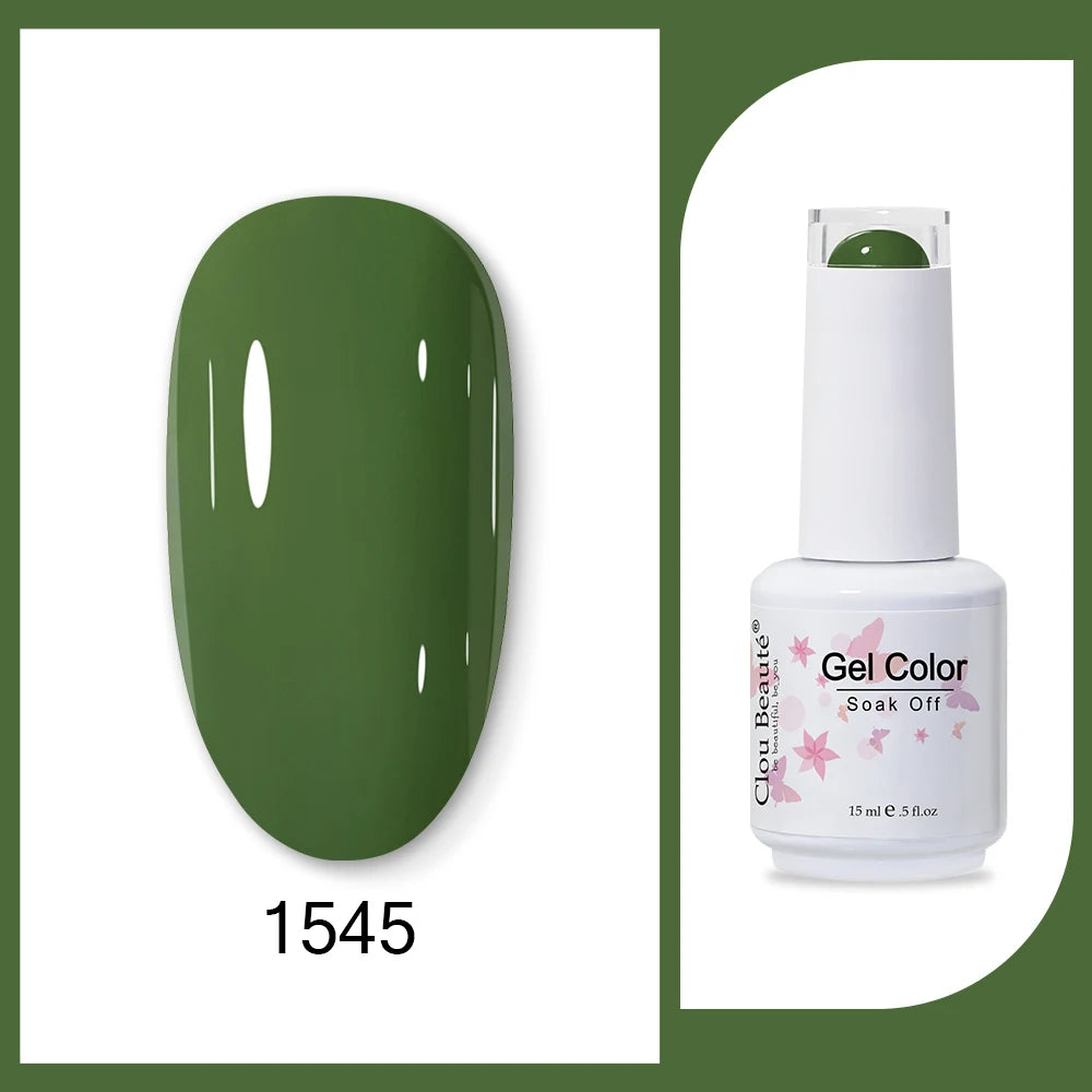 Clou Beaute HEMA & TPO Free Gel Nail Polish - Army Green 15ml