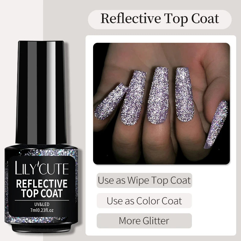 LILYCUTE UV Gel Nail Polish - Base & No-Wipe Top Coat Set (7ml)