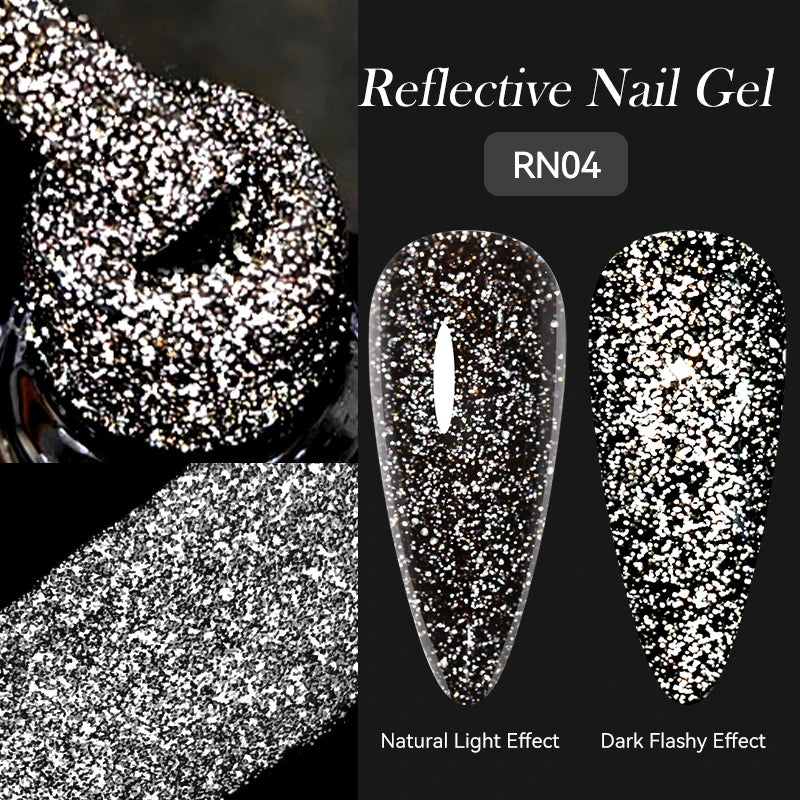 LILYCUTE 5ML Reflective Glitter Liner Gel Polish Nail Art Champagne Sparkling Lines