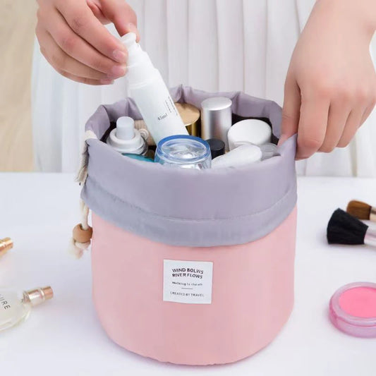 Fashion Round Waterproof Makeup Bag - High Capacity Travel Organizer