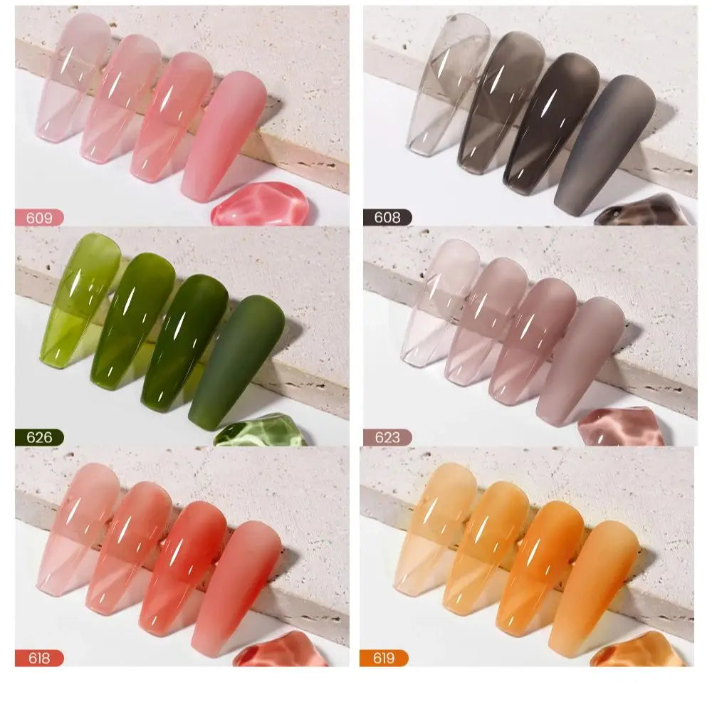 MAYCHAO Transparent Jelly Gel Nail Polish - 7.3ml Semi-Permanent Nude Collection