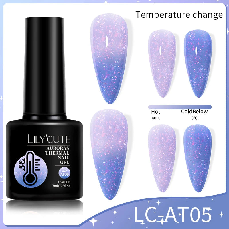 LILYCUTE Thermal Gel Nail Polish 7ml - Temperature Color Changing UV LED