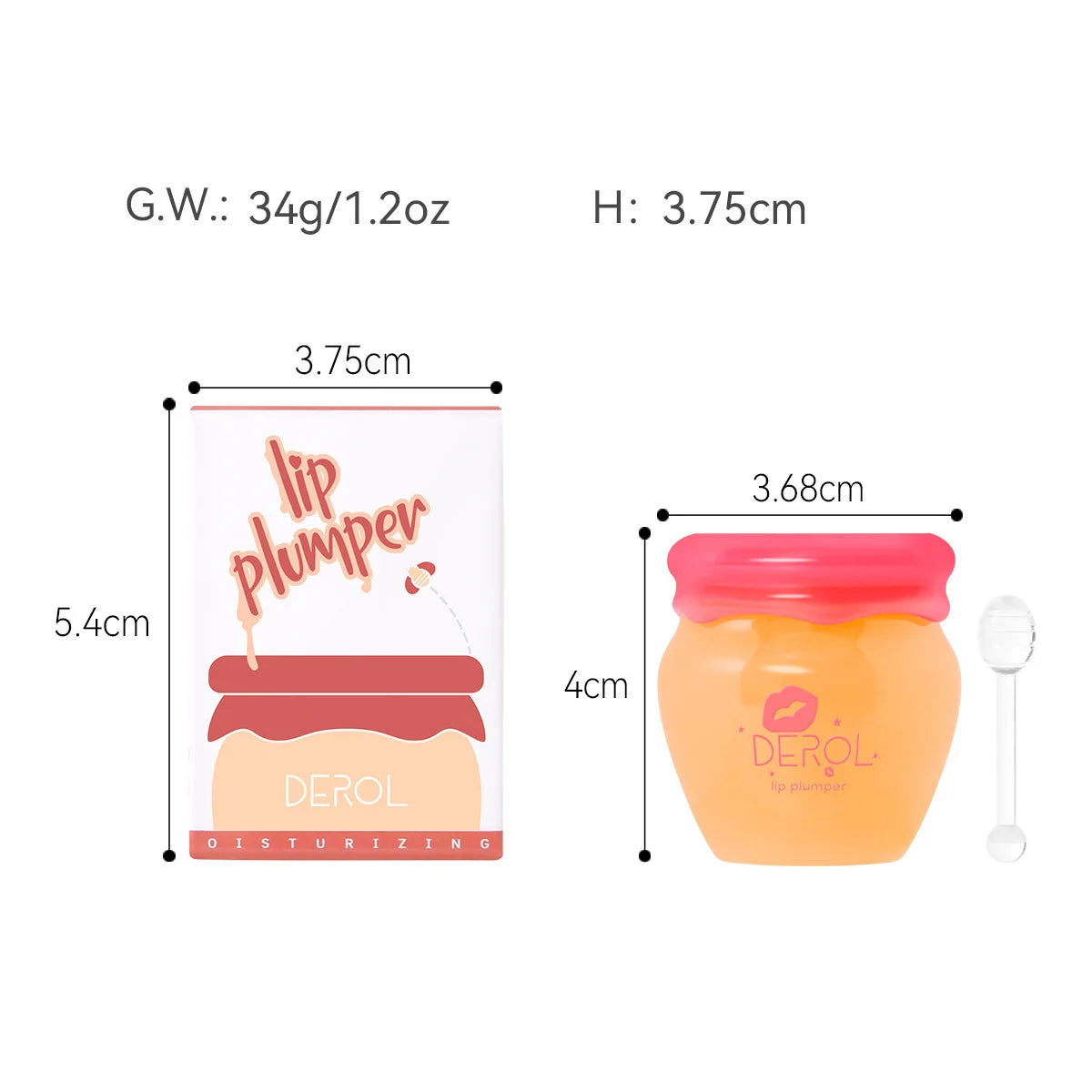 Natural Lip Plumper with Ginger & Peppermint - Day & Night Moisturizing Treatment