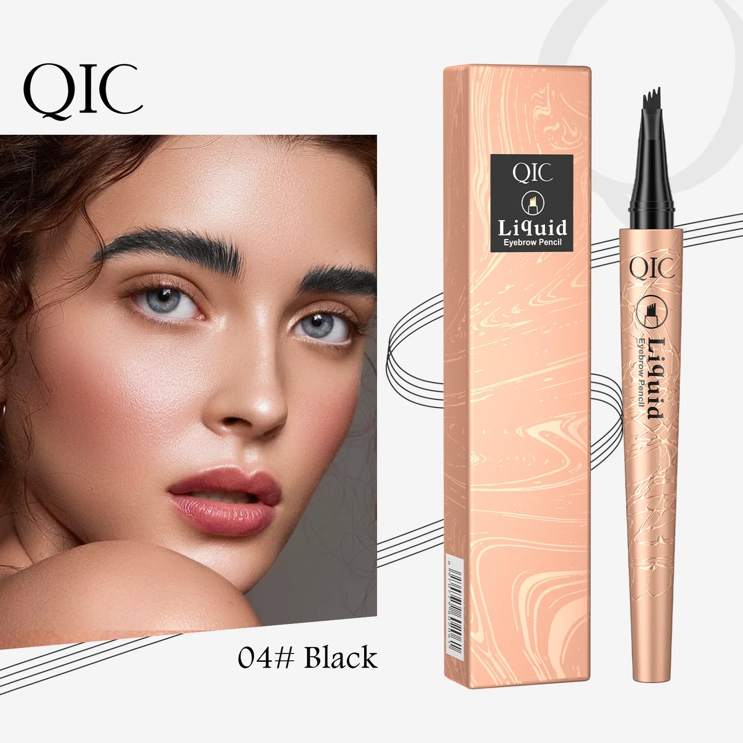 Liquid Eyebrow Pencil - Waterproof 4 Tip Microblade Pen Long-Lasting