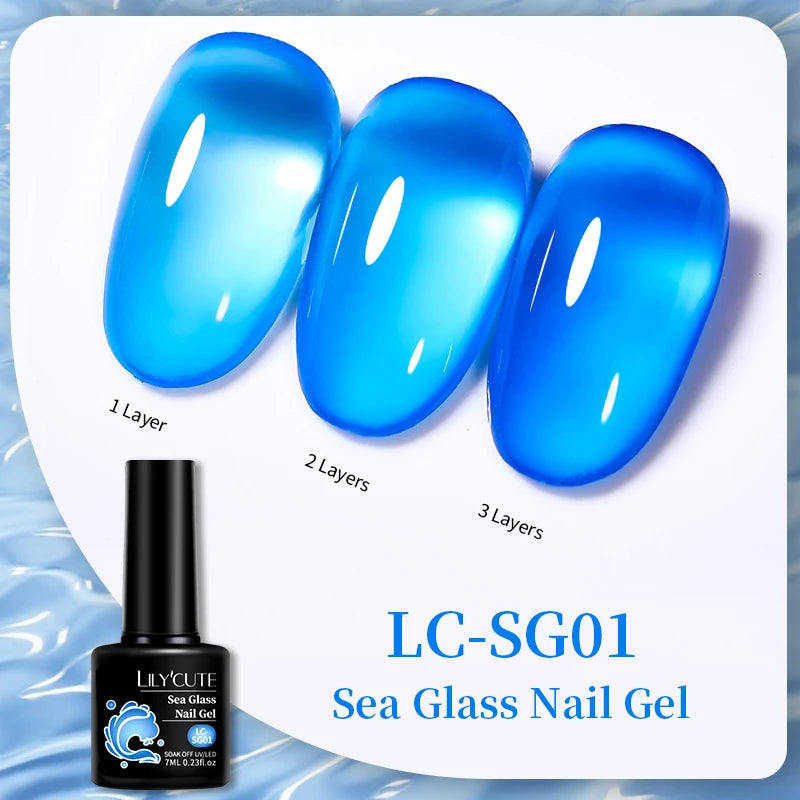 LILYCUTE UV Gel Nail Polish - Base & No-Wipe Top Coat Set (7ml)