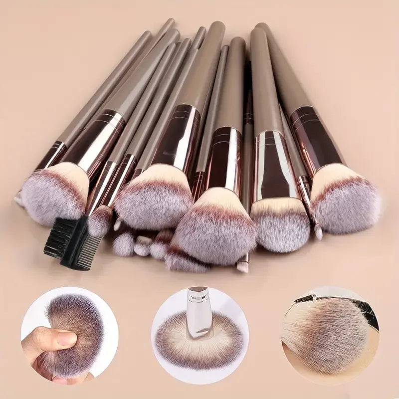 Professional Makeup Brush Set - 3-20 Pieces Premium Soft Goat Hair &
