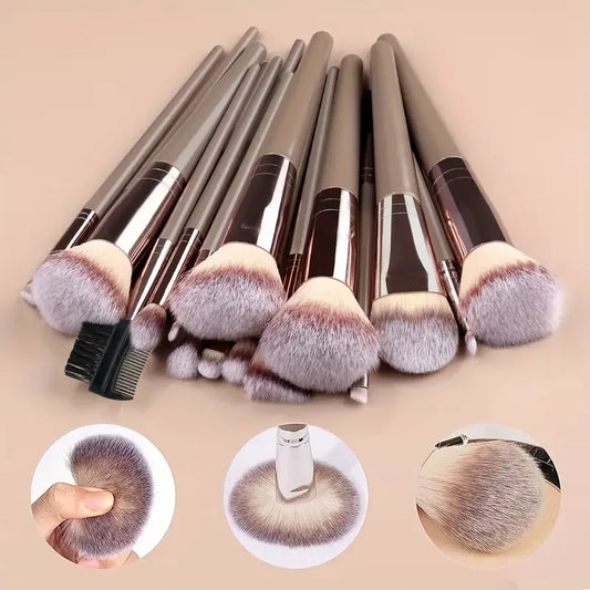 Professional Makeup Brush Set - 3-20 Pieces Premium Soft Goat Hair &