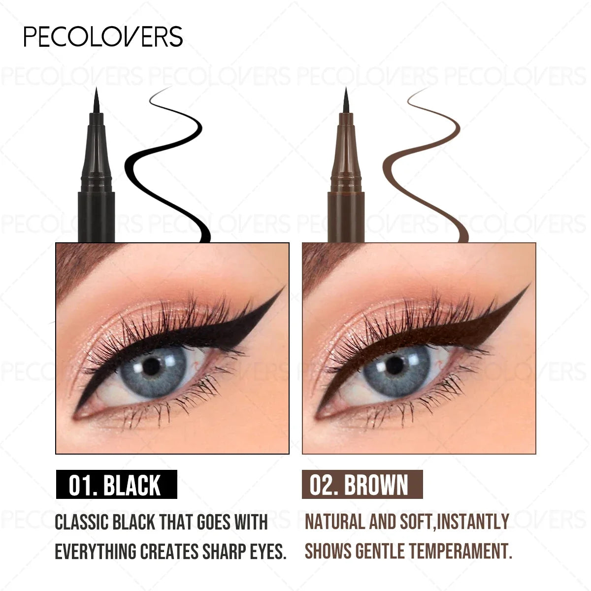Waterproof Black Liquid Eyeliner Set - 3 Piece Collection