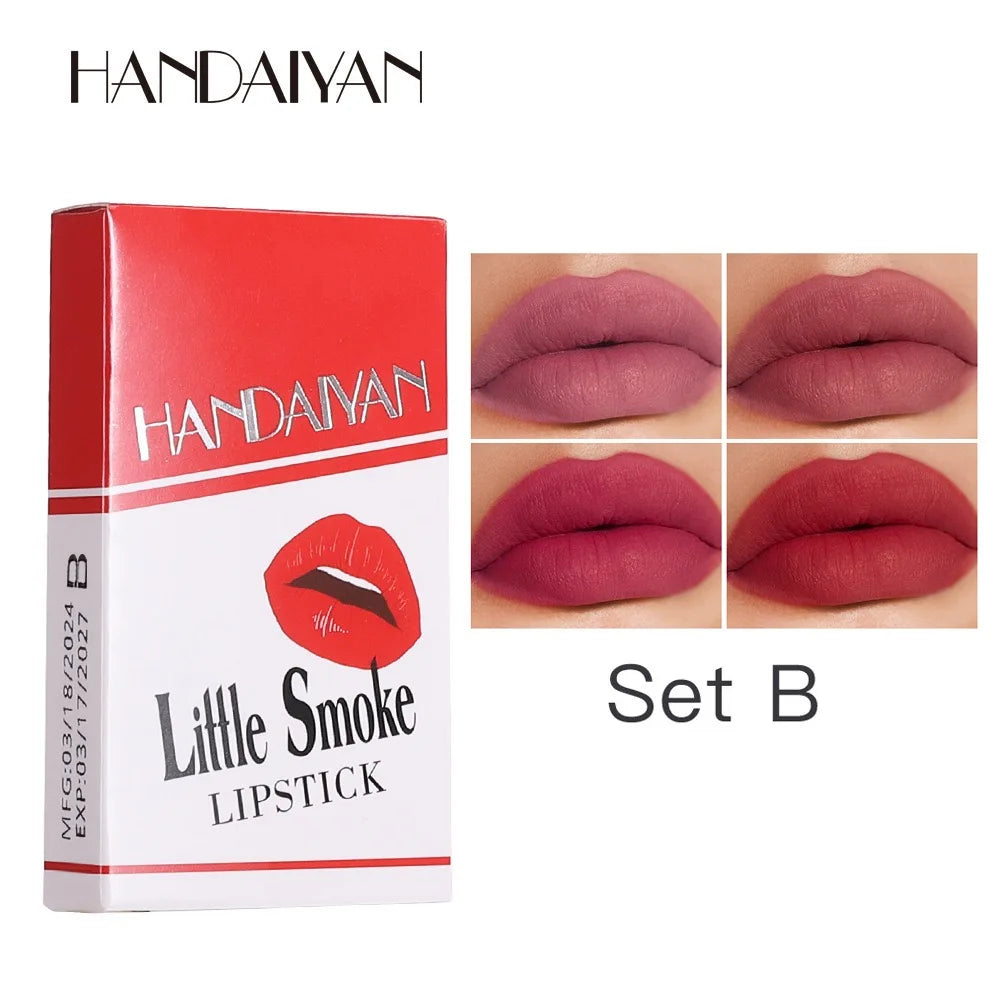 Long-Lasting Matte Lipstick Set - 4 Waterproof Lip Colors