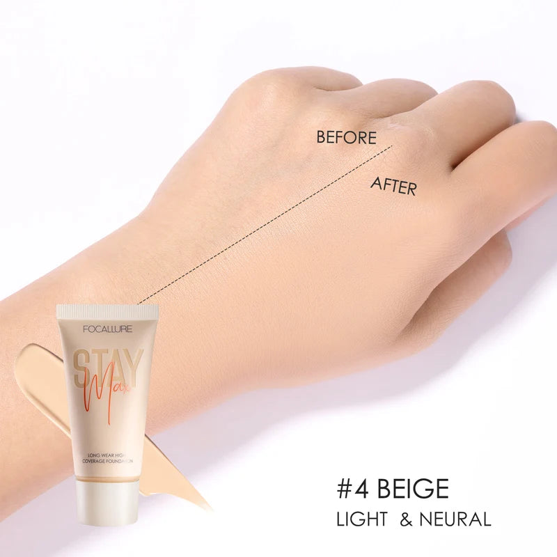 Waterproof Liquid Foundation Cream - Full Coverage Oil-Control Long-Lasting