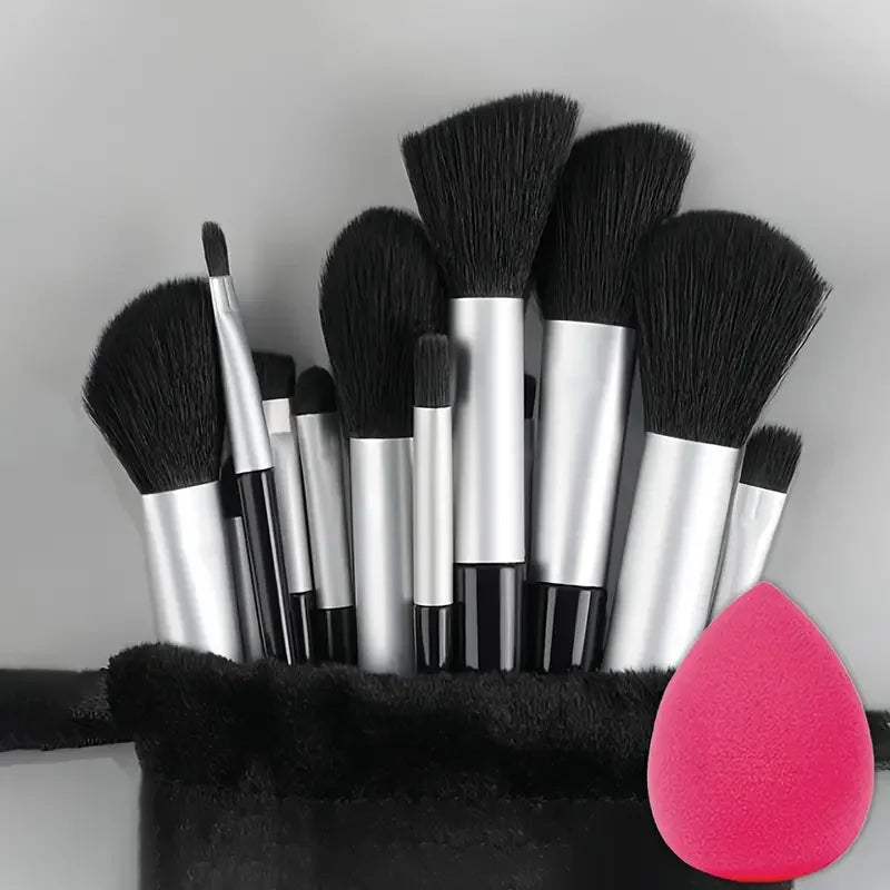 Professional 13-Piece Makeup Brush Set with Soft Synthetic Bristles