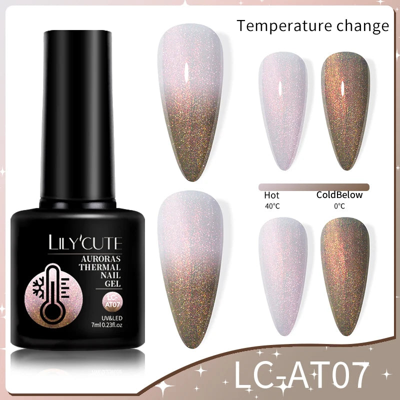 LILYCUTE Thermal Gel Nail Polish 7ml - Temperature Color Changing UV LED