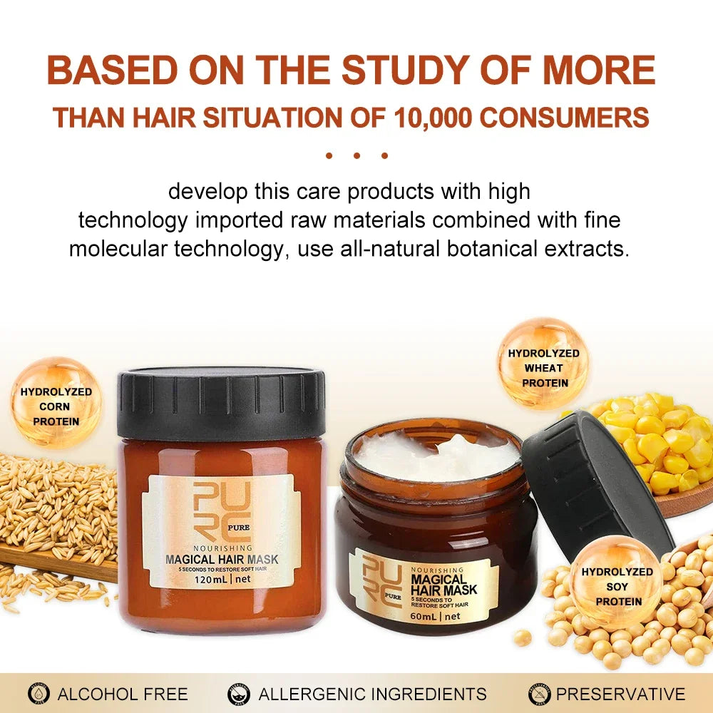 PURC 5-Second Magical Hair Mask - Keratin Treatment for Smooth, Frizz-Free Hair