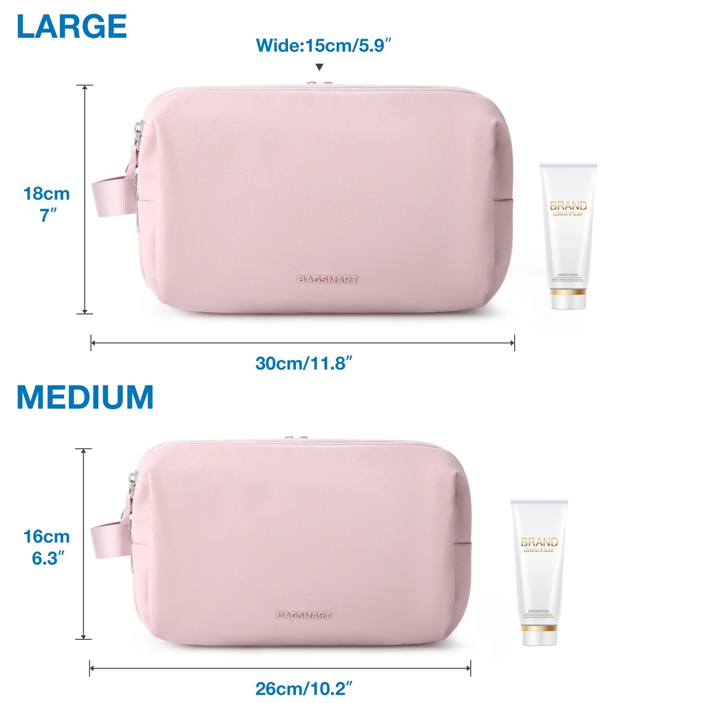 BAGSMART Waterproof Dopp Kit - Lightweight Travel Toiletries Organizer