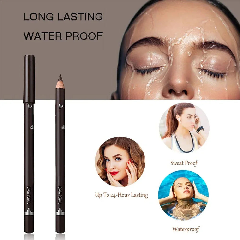 Eye Brow Pencil Set - 6/12Pcs Waterproof Professional Natural Black Brown