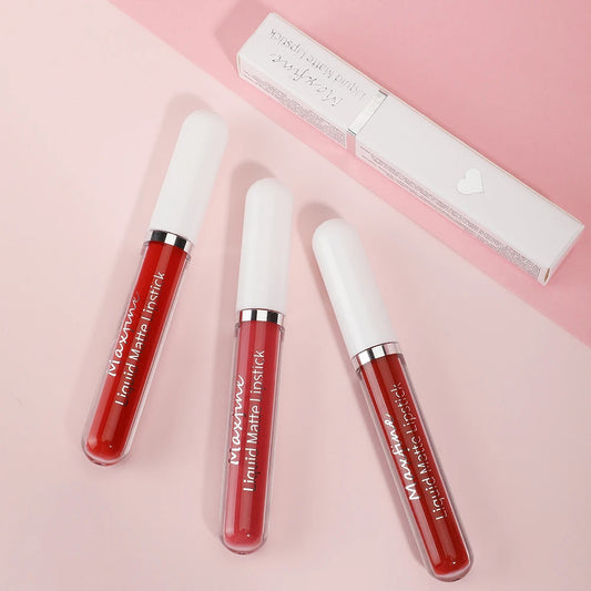 MAXFINE Matte Liquid Lipstick - Waterproof Long-Lasting Velvet Lip Glaze 2.5ml