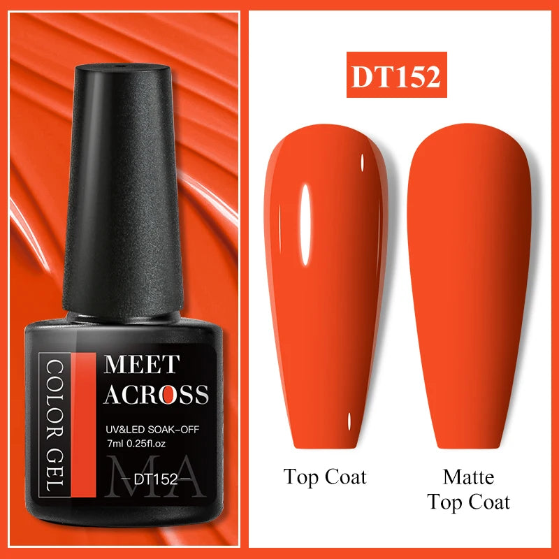 MEET ACROSS Wine Red Gel Nail Polish - 7ml Long-Lasting French Manicure