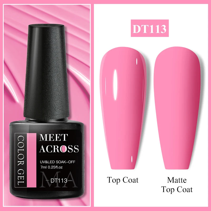 MEET ACROSS Wine Red Gel Nail Polish - 7ml Long-Lasting French Manicure