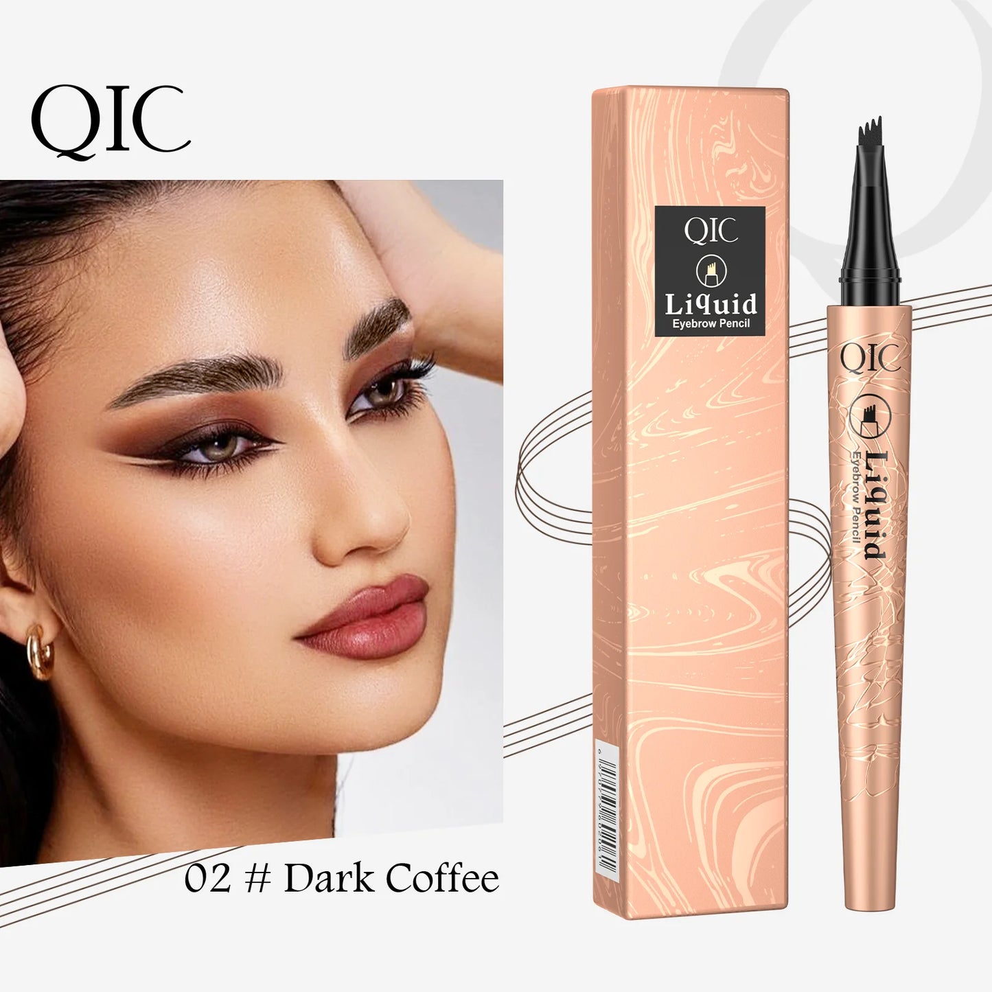 Liquid Eyebrow Pencil - Waterproof 4 Tip Microblade Pen Long-Lasting