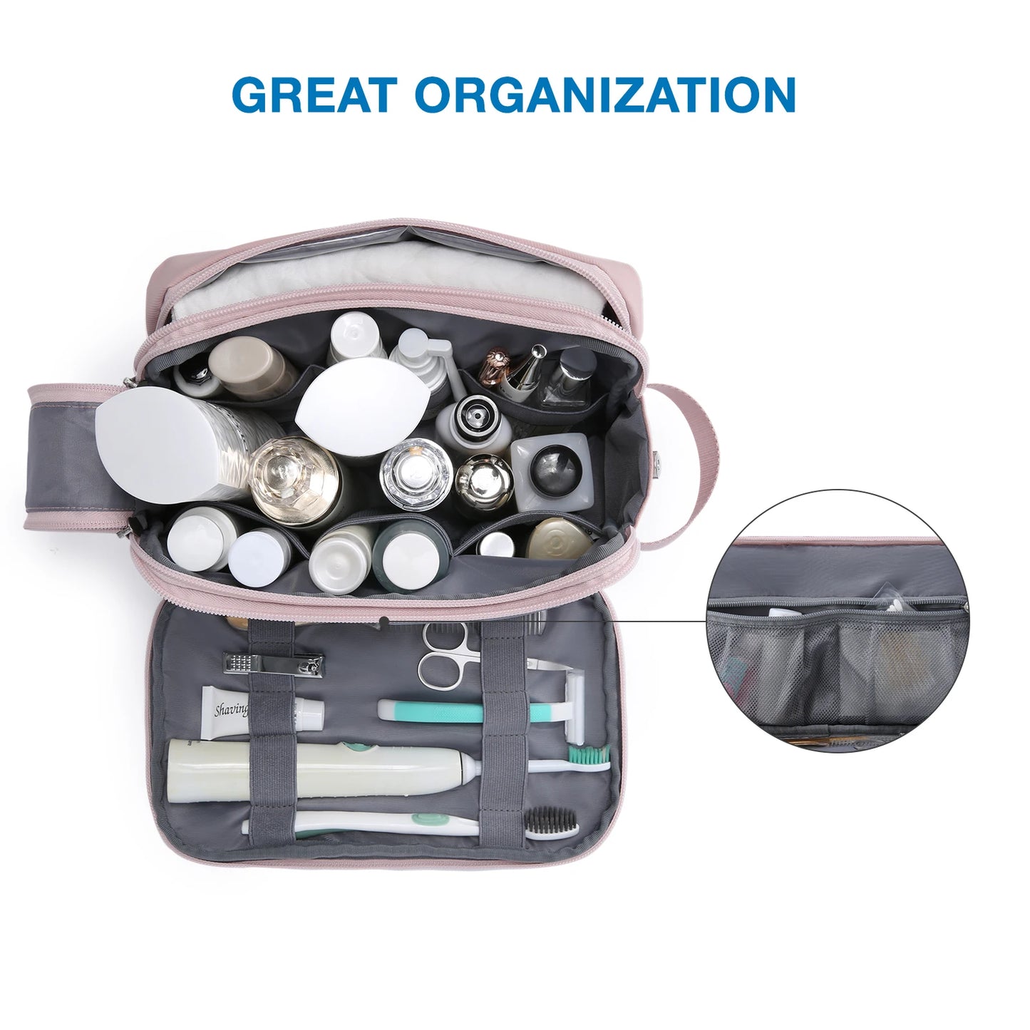 BAGSMART Waterproof Dopp Kit - Lightweight Travel Toiletries Organizer