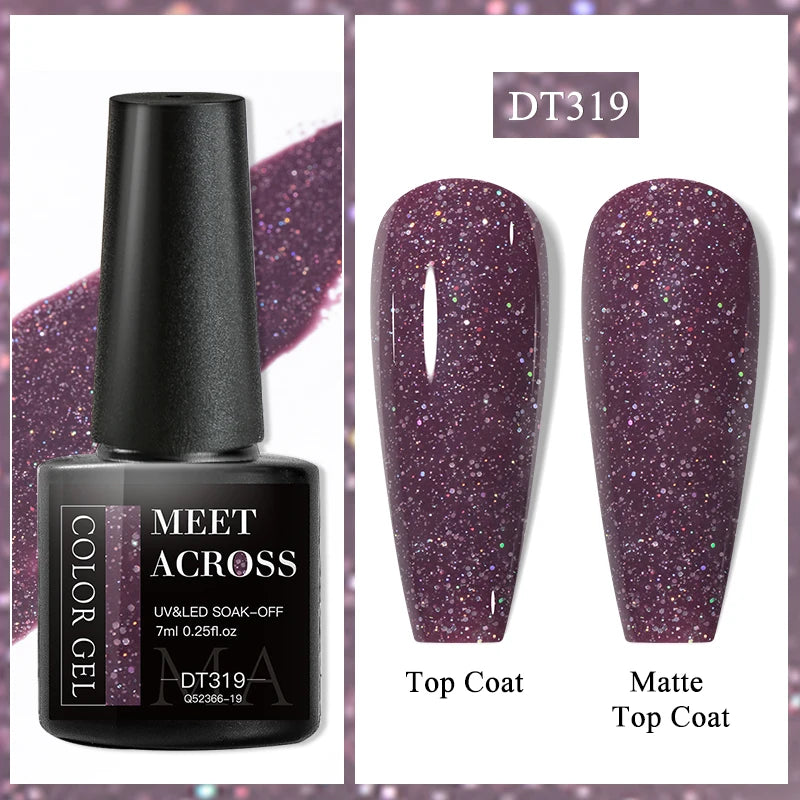 MEET ACROSS Wine Red Gel Nail Polish - 7ml Long-Lasting French Manicure