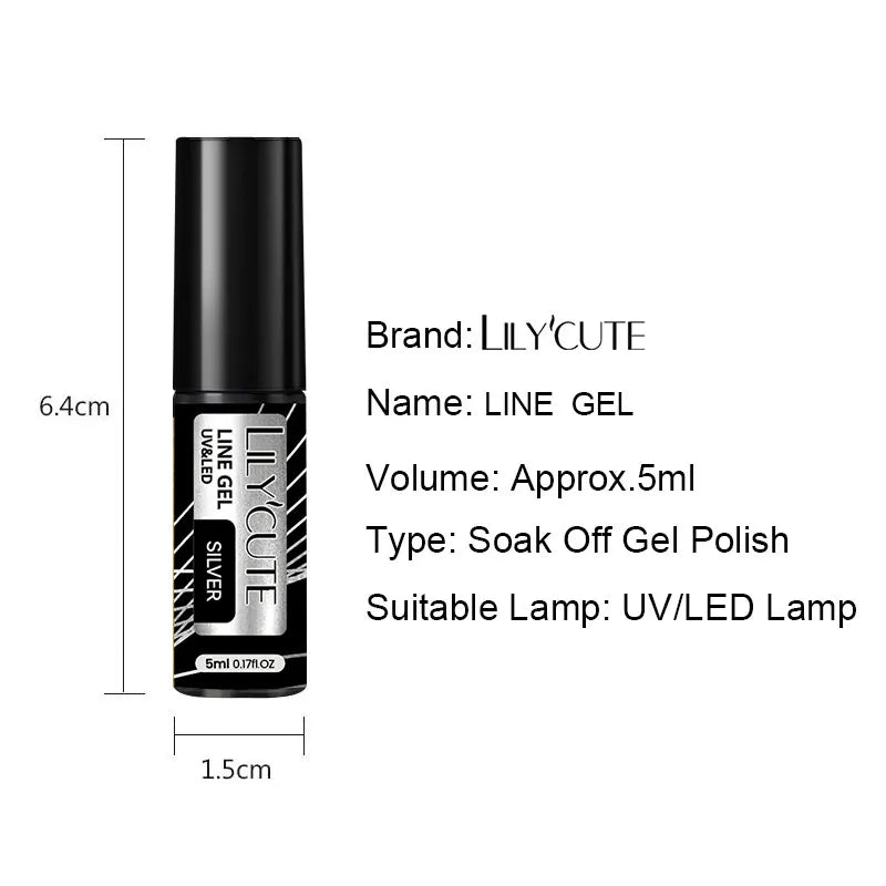 LILYCUTE Metallic Painting Liner Gel Nail Polish - 5ml