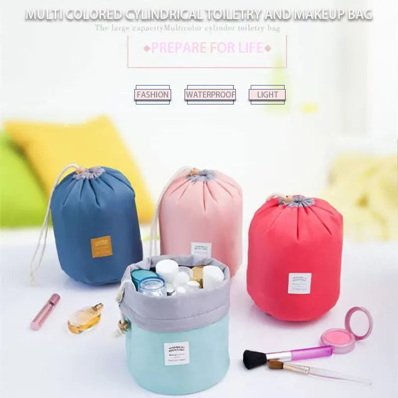 Fashion Round Waterproof Makeup Bag - High Capacity Travel Organizer
