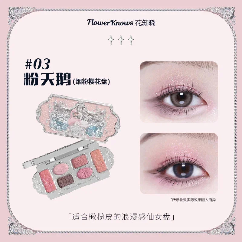 Flower Knows Moonlight Mermaid Eyeshadow Palette - 8 Color Matte & Shimmer