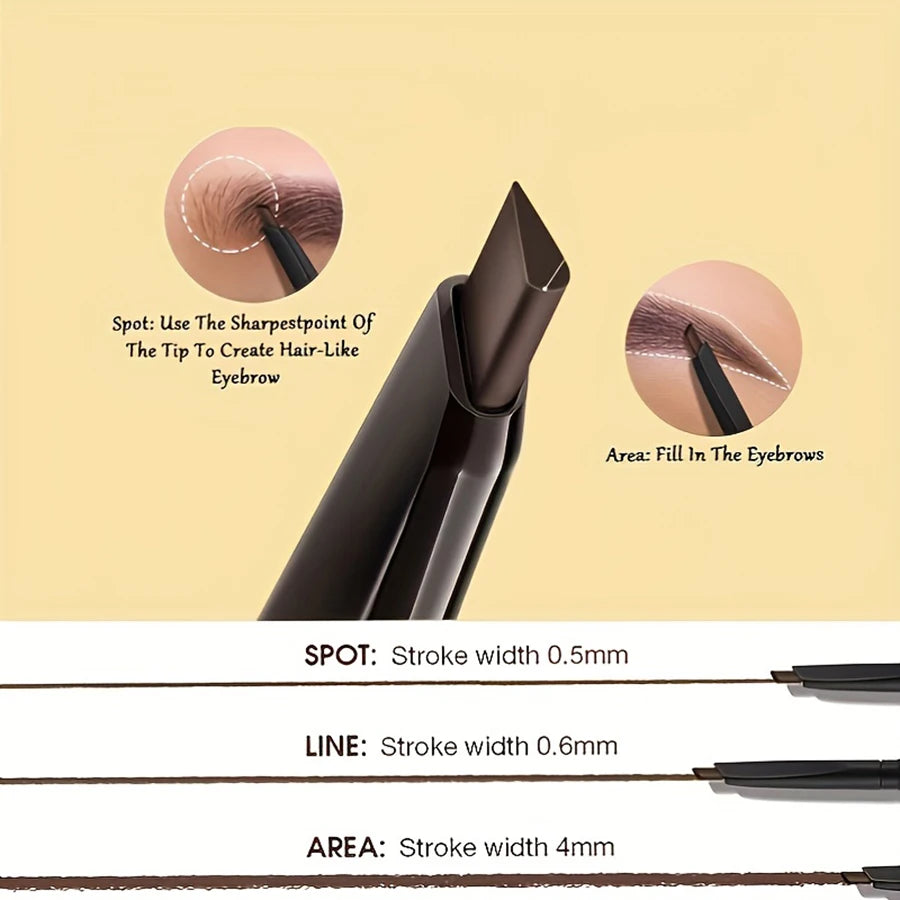 Waterproof Matte Eyebrow Pen - Double Head Long Lasting Brown with Brush