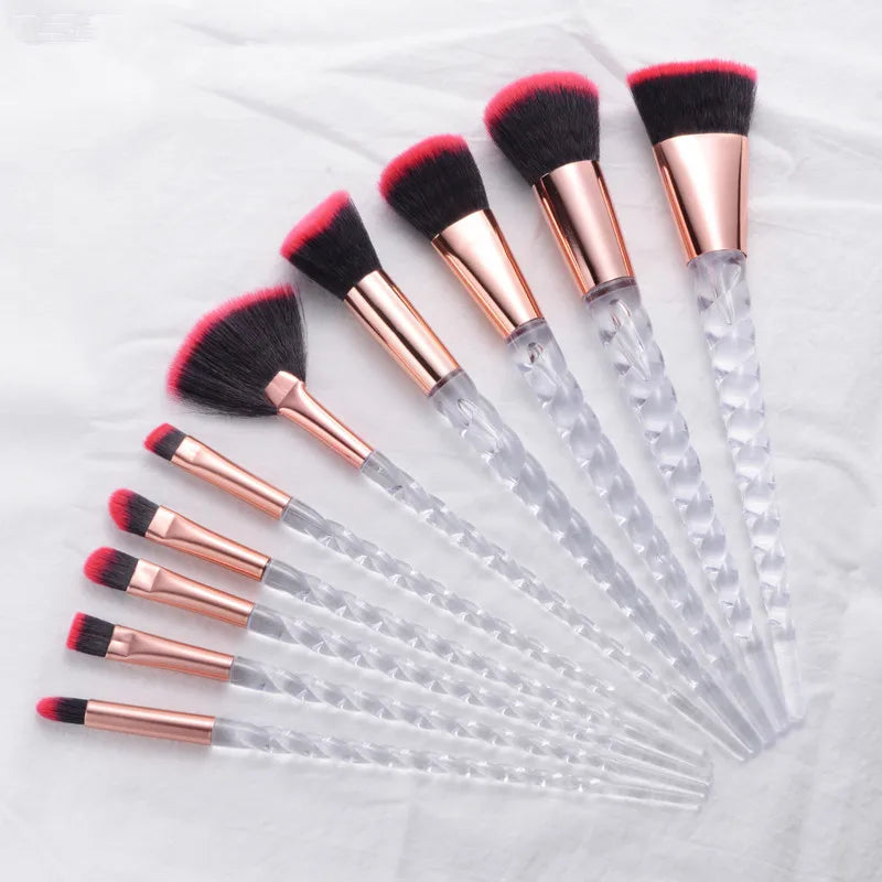 Professional Unicorn Makeup Brush Set - 10 Piece Collection