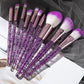 Professional 10-Piece Makeup Brush Set with Metal Handles - Premium Nylon Bristles