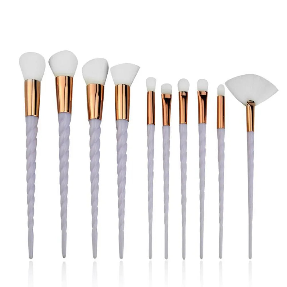Professional Unicorn Makeup Brush Set - 10 Piece Collection