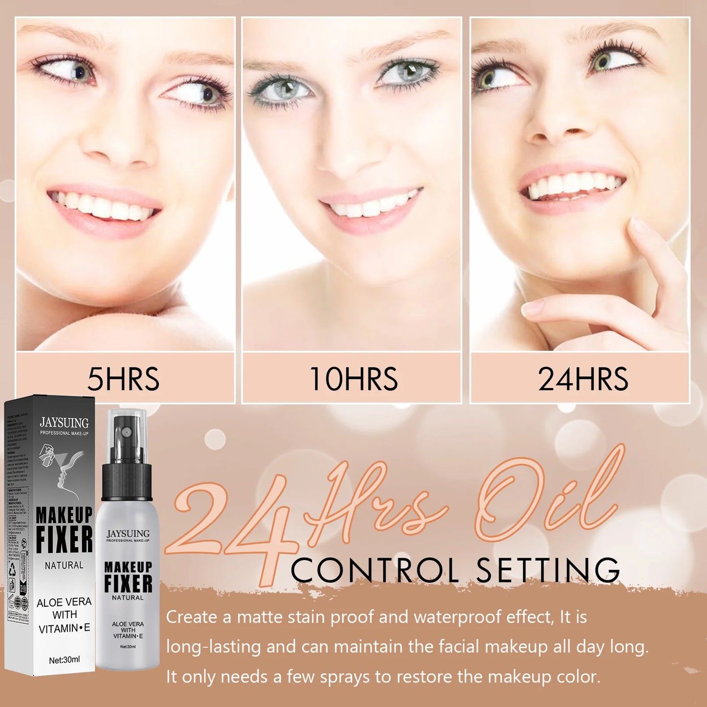 Long-Lasting Makeup Setting Spray - Oil Control & Sweatproof Formula